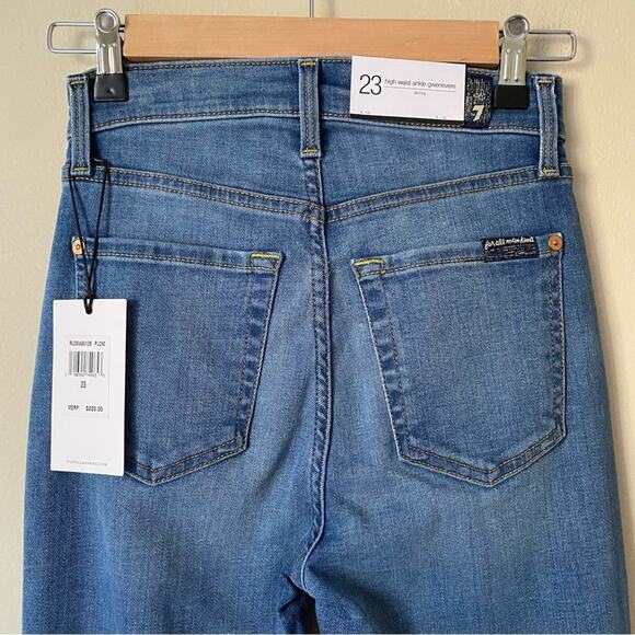 7 For All Mankind | Gwenevere High Waist Ankle Skinny Jeans Button Fly Size 23 - Picture 4 of 6